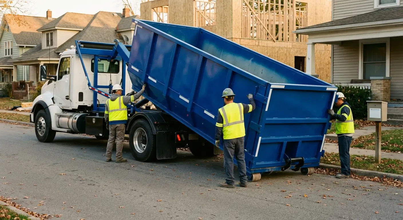 Construction dumpster delivery and waste management in Towson