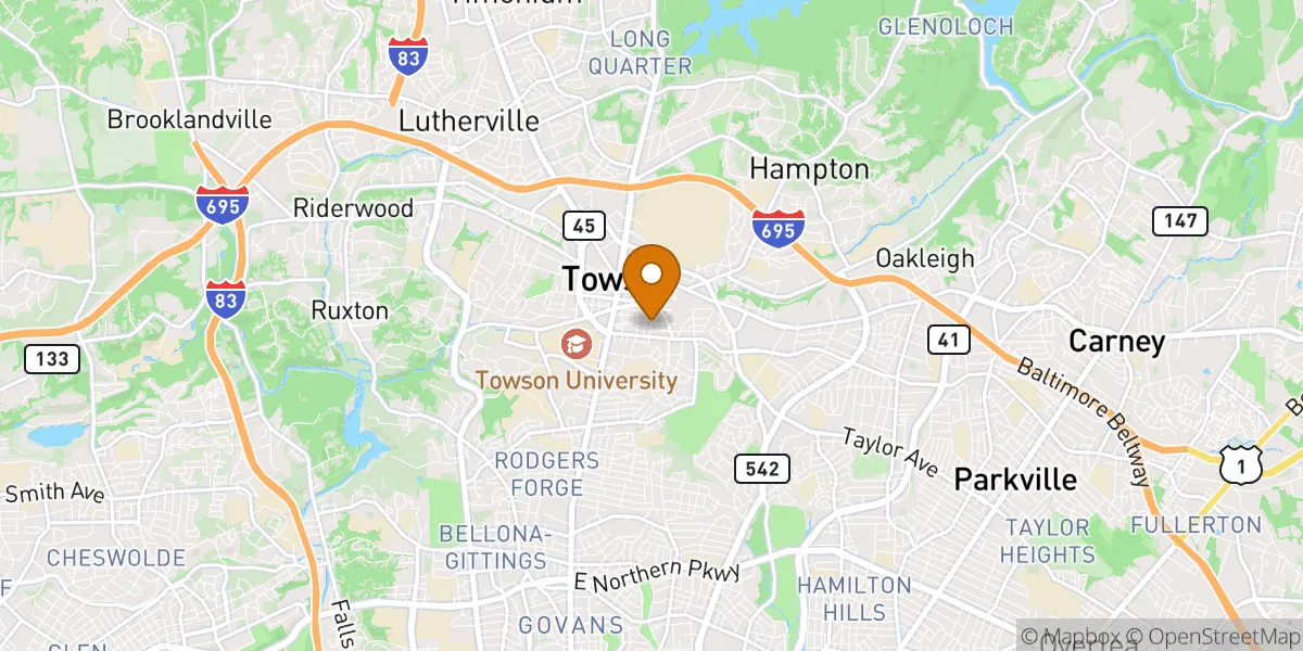Towson neighborhood map in Towson, MD