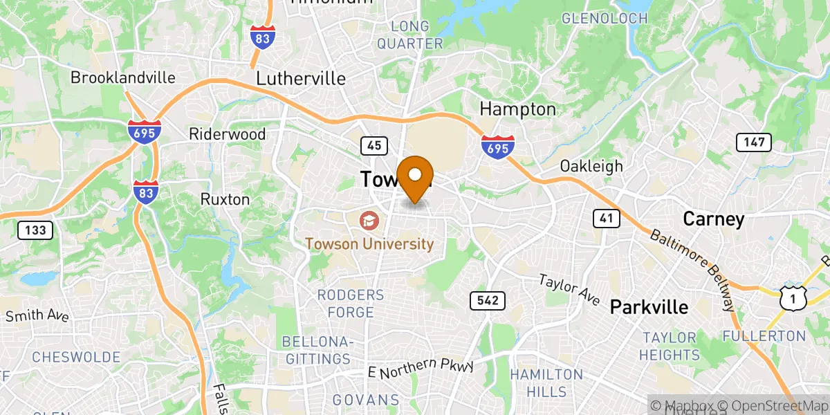 Towson neighborhood map in Towson, MD